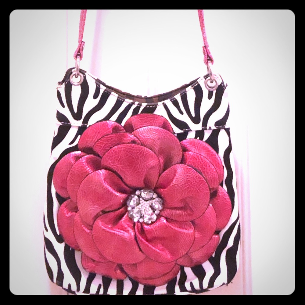 Crossbody Purse- Flower and Zebra print
